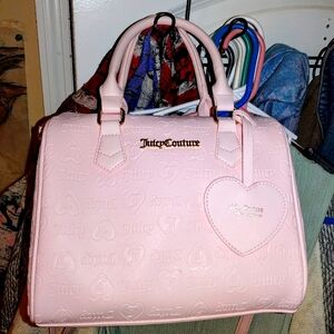 Juicy Couture Baby Pink Handbag with Embossed Logos JC Two Way Bag NWOT